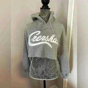 NWOT Women’s Crenshaw Marathon Clothing Cropped Heather Grey Hoodie. Sz: S.